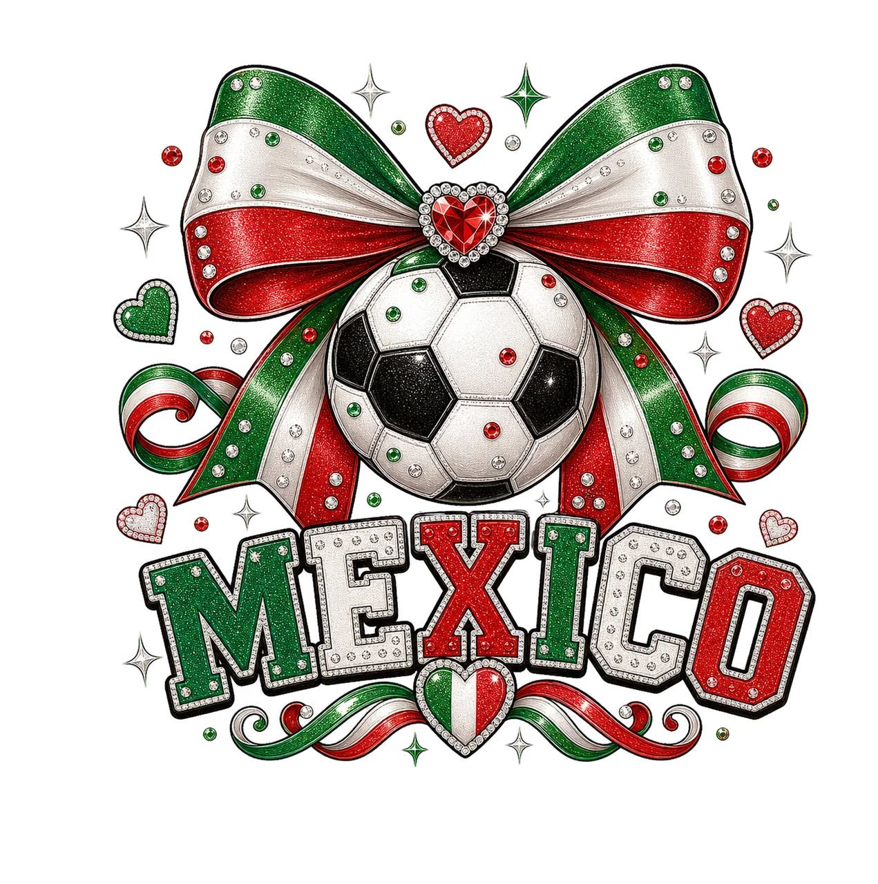 Coquette Mexico Soccer Fan sublimation instant Variation C