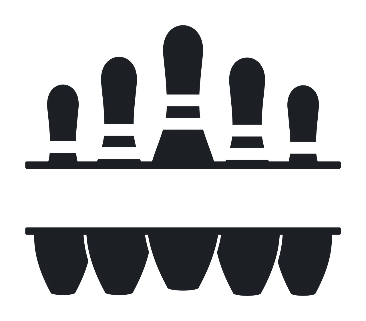 Bowling Pins Stacked With Graphics And Game