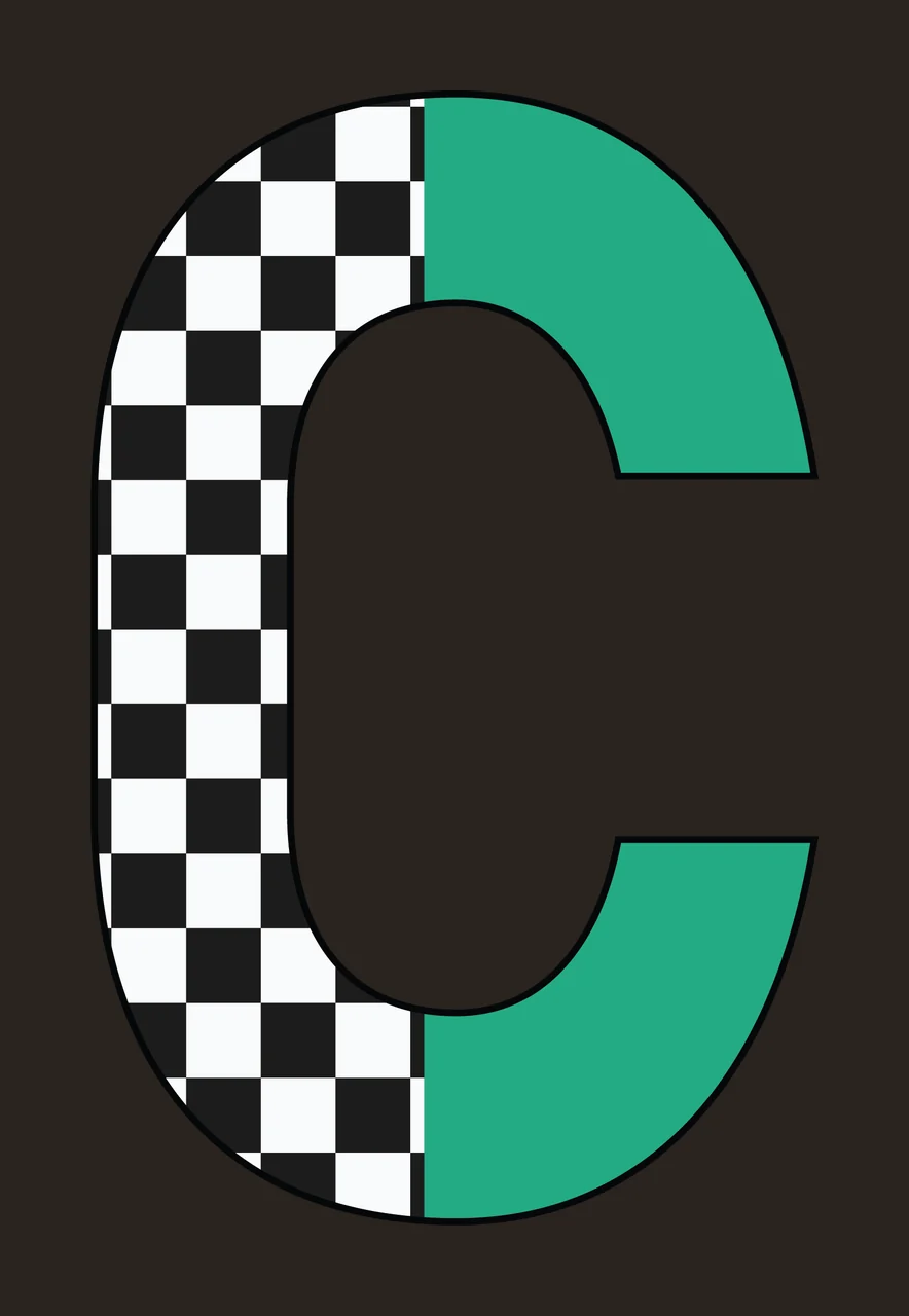 Can Glass Wrap C Letter Checkerboard And Teal contrast preview thumbnail