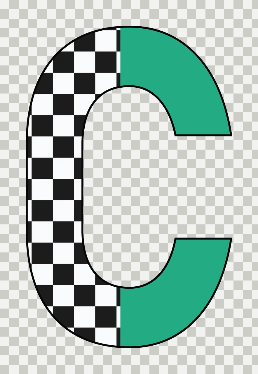 Can Glass Wrap C Letter Checkerboard And Teal transparency and detail preview thumbnail