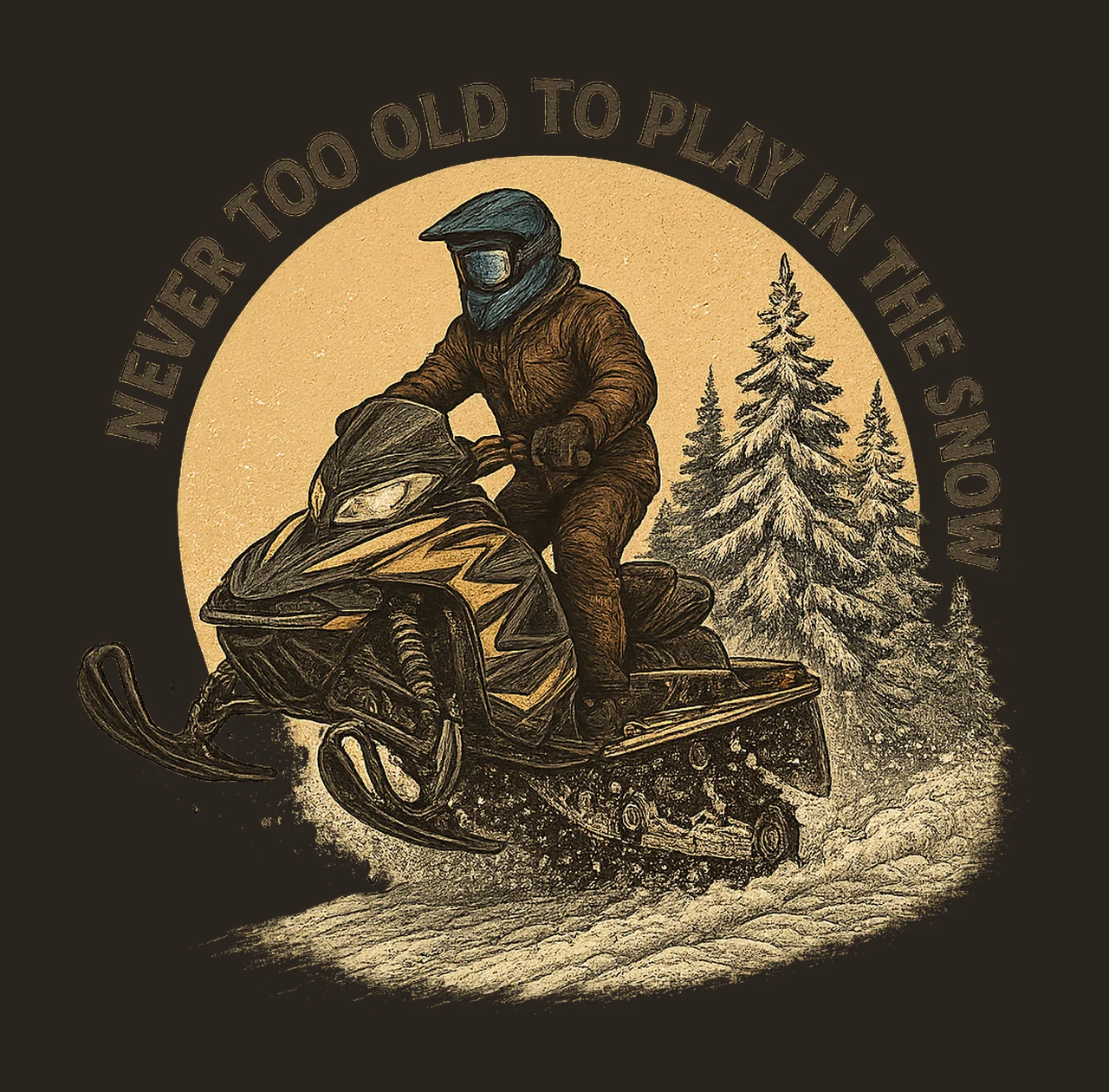 Snowmobile Snow Sled Sublimation Winter Sport Design Snow contrast preview thumbnail