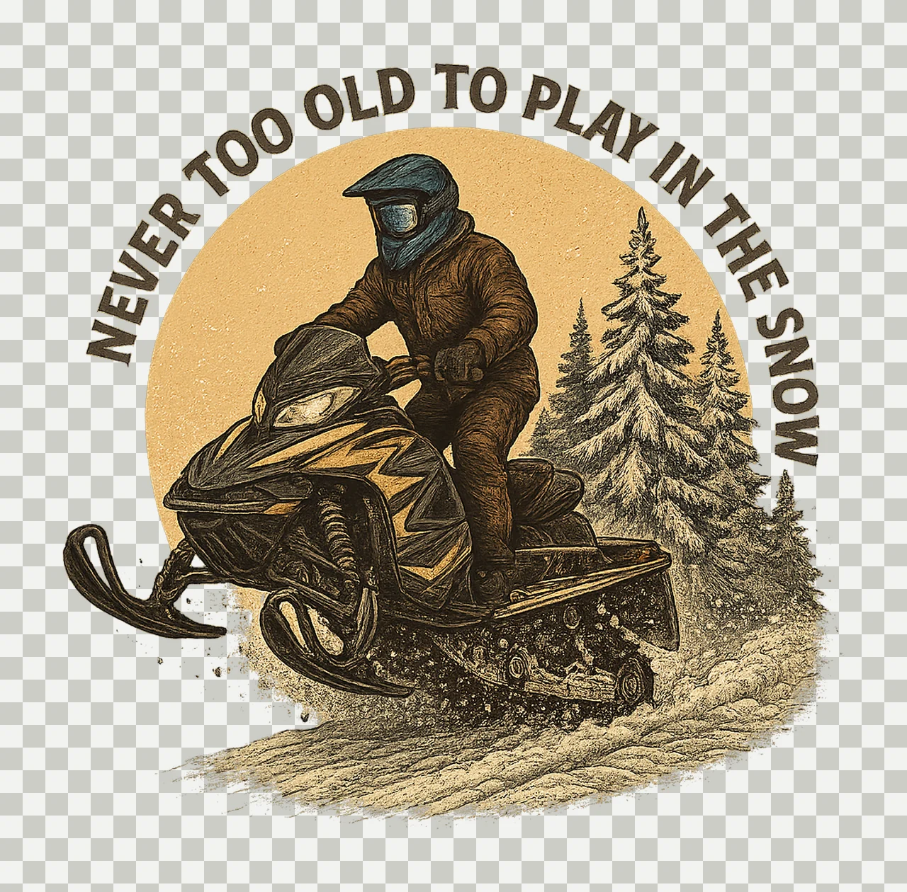 Snowmobile Snow Sled Sublimation Winter Sport Design Snow transparency and detail preview thumbnail