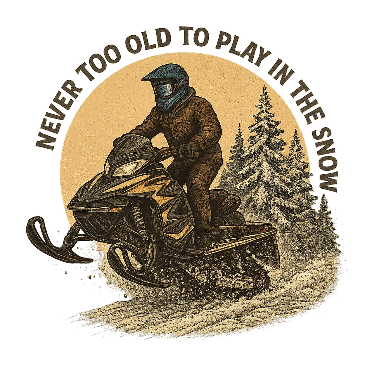 Snowmobile Snow Sled Sublimation Winter Sport Design Snow