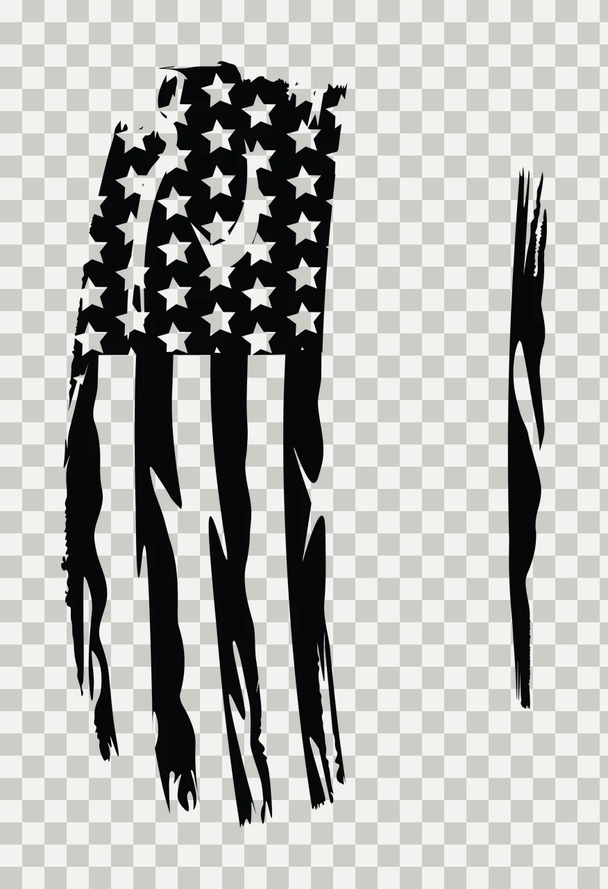 Flag American Vertical Torn Patch displaying stars stripes transparency and detail preview thumbnail