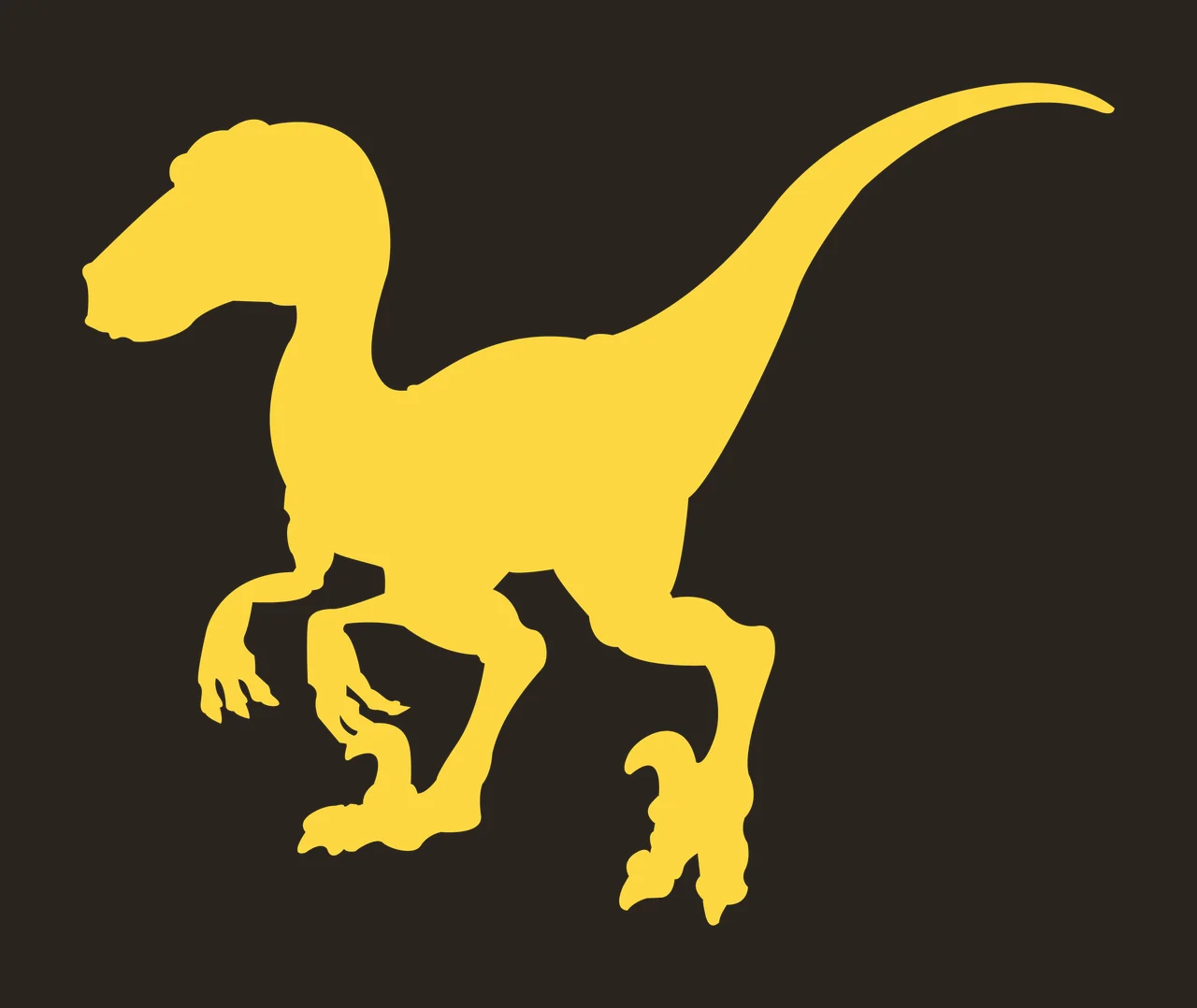 Dinosaur Standing With Creature And Reptile In Black contrast preview thumbnail