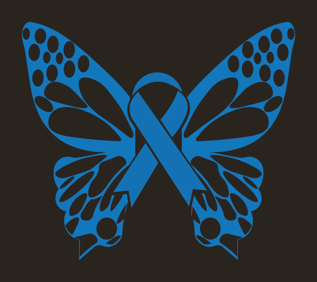 Awareness Butterfly Silhouette With Ribbon wings black insect contrast preview thumbnail