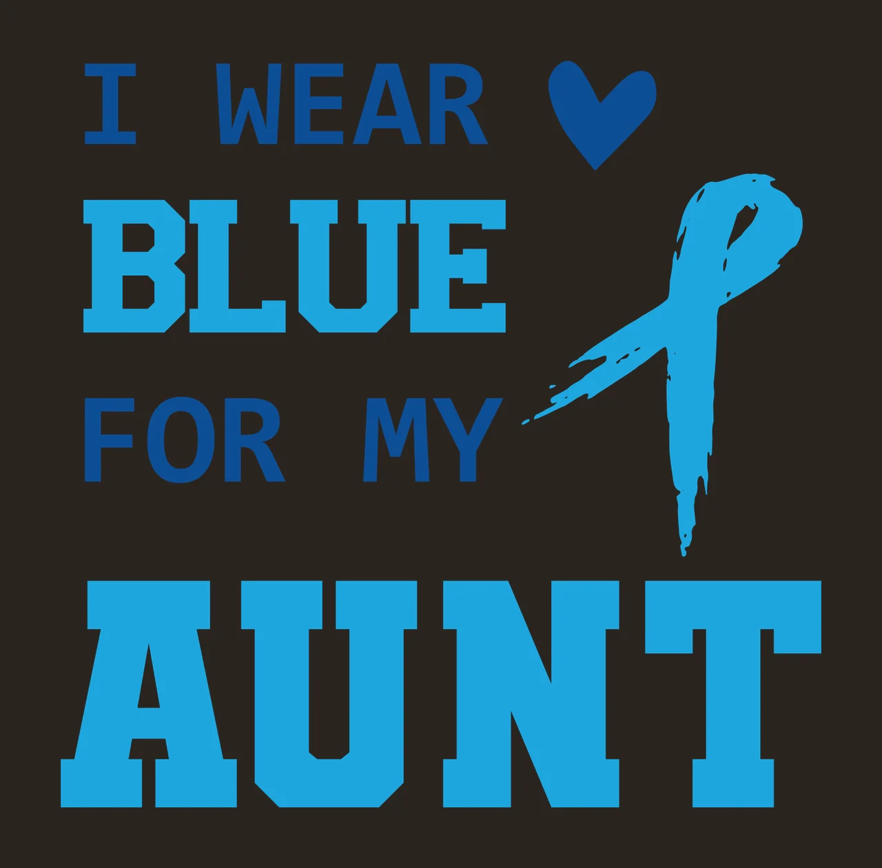 Blue Ribbon And Text Wearing With Heart contrast preview thumbnail