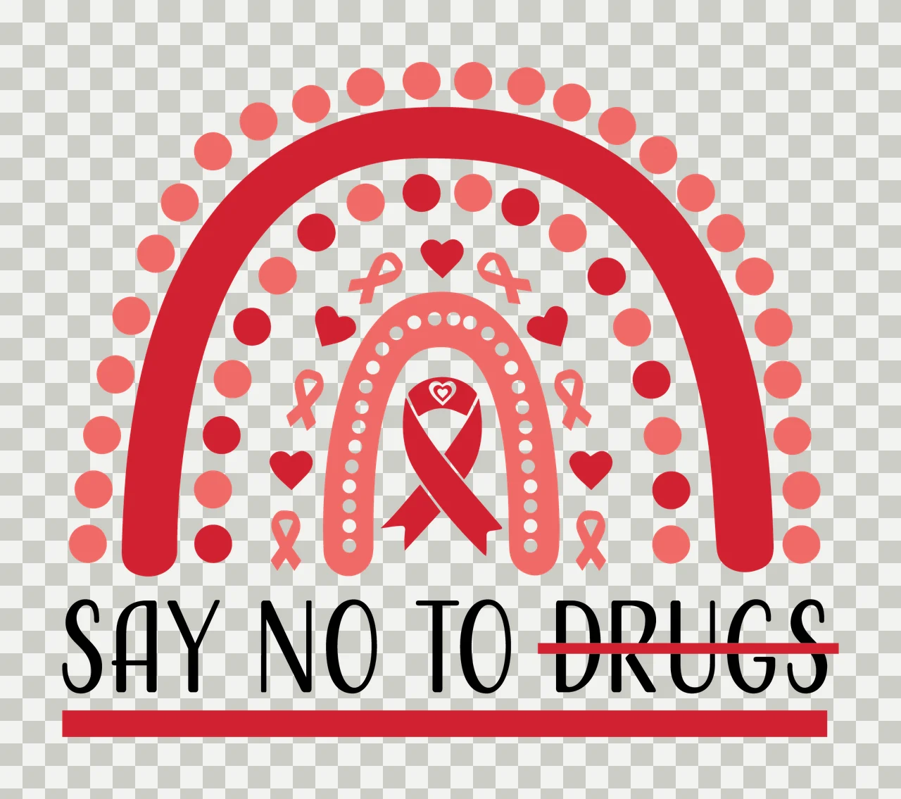 Red Ribbon Week scalable logo design icon transparency and detail preview thumbnail