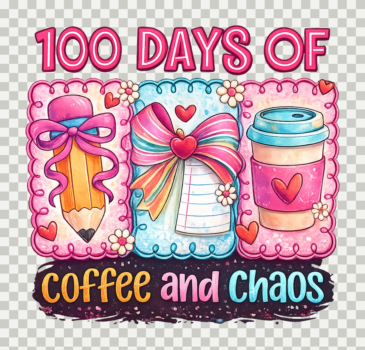 100 Days of Coffee Chaos Retro School Design 100 Days transparency and detail preview thumbnail