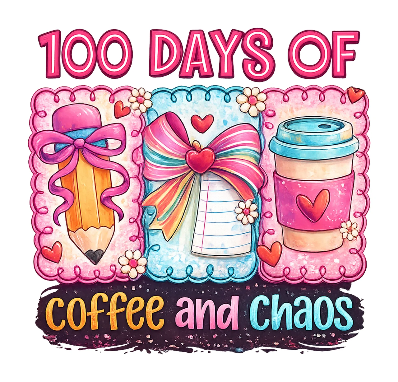 100 Days of Coffee Chaos Retro School Design 100 Days