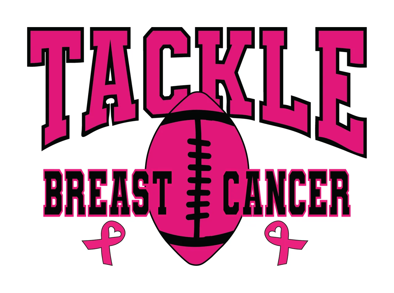Tackle Breast Cancer With Ribbons football text arrangement