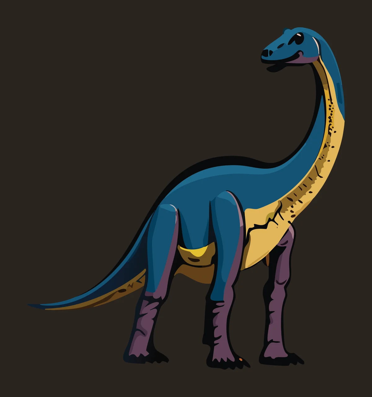Dinosaur Black Silhouette Facing Right standing tail limbs contrast preview thumbnail