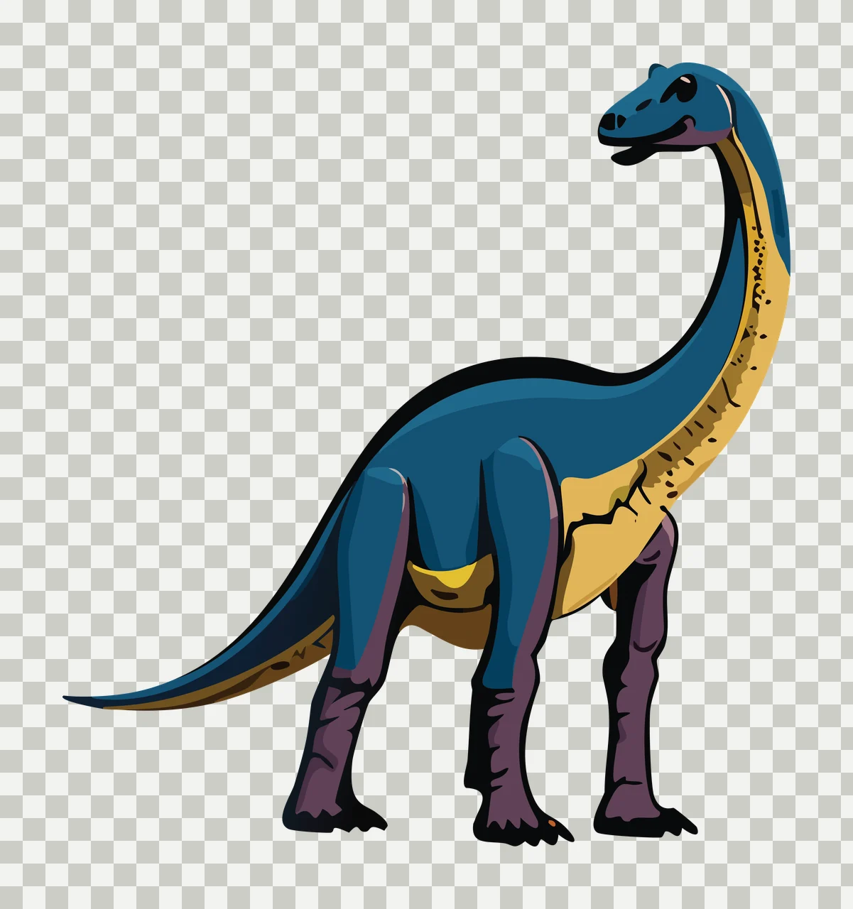 Dinosaur Black Silhouette Facing Right standing tail limbs transparency and detail preview thumbnail