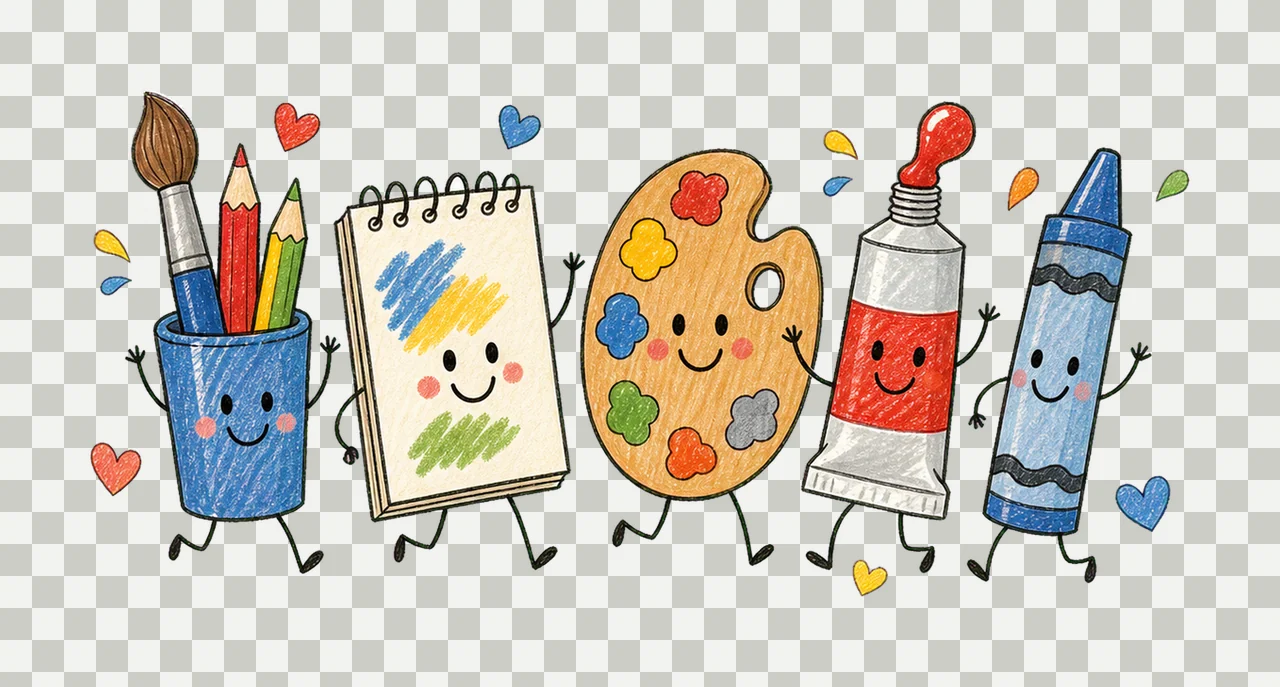 Art Teacher Doodle Art Teacher Crew Painting Variation C transparency and detail preview thumbnail