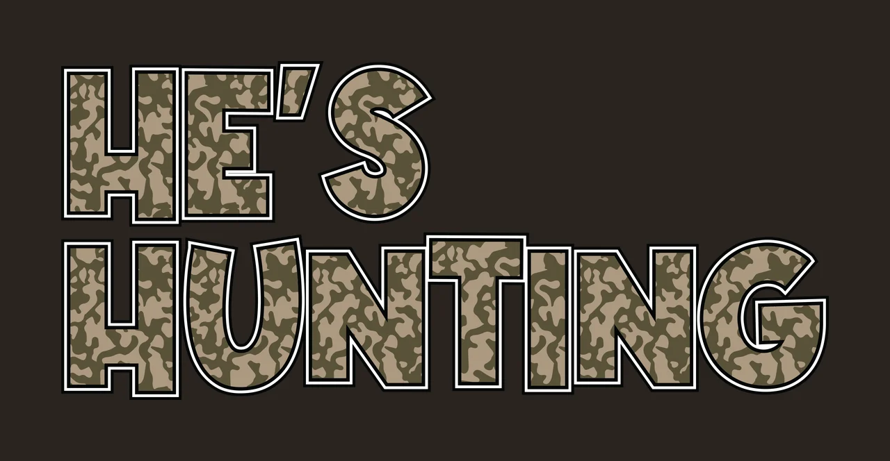 He S Hunting Bold Lettering Text letters typography black white contrast preview thumbnail