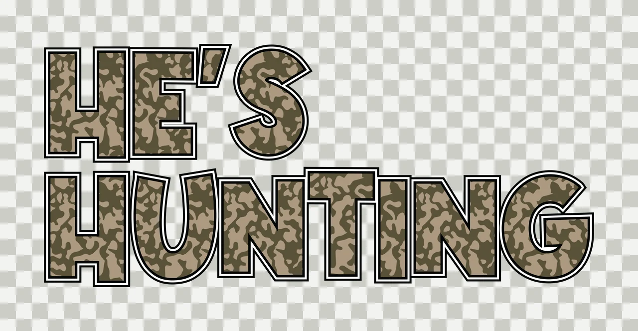 He S Hunting Bold Lettering Text letters typography black white transparency and detail preview thumbnail