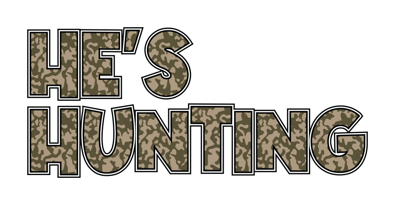 He S Hunting Bold Lettering Text letters typography black white
