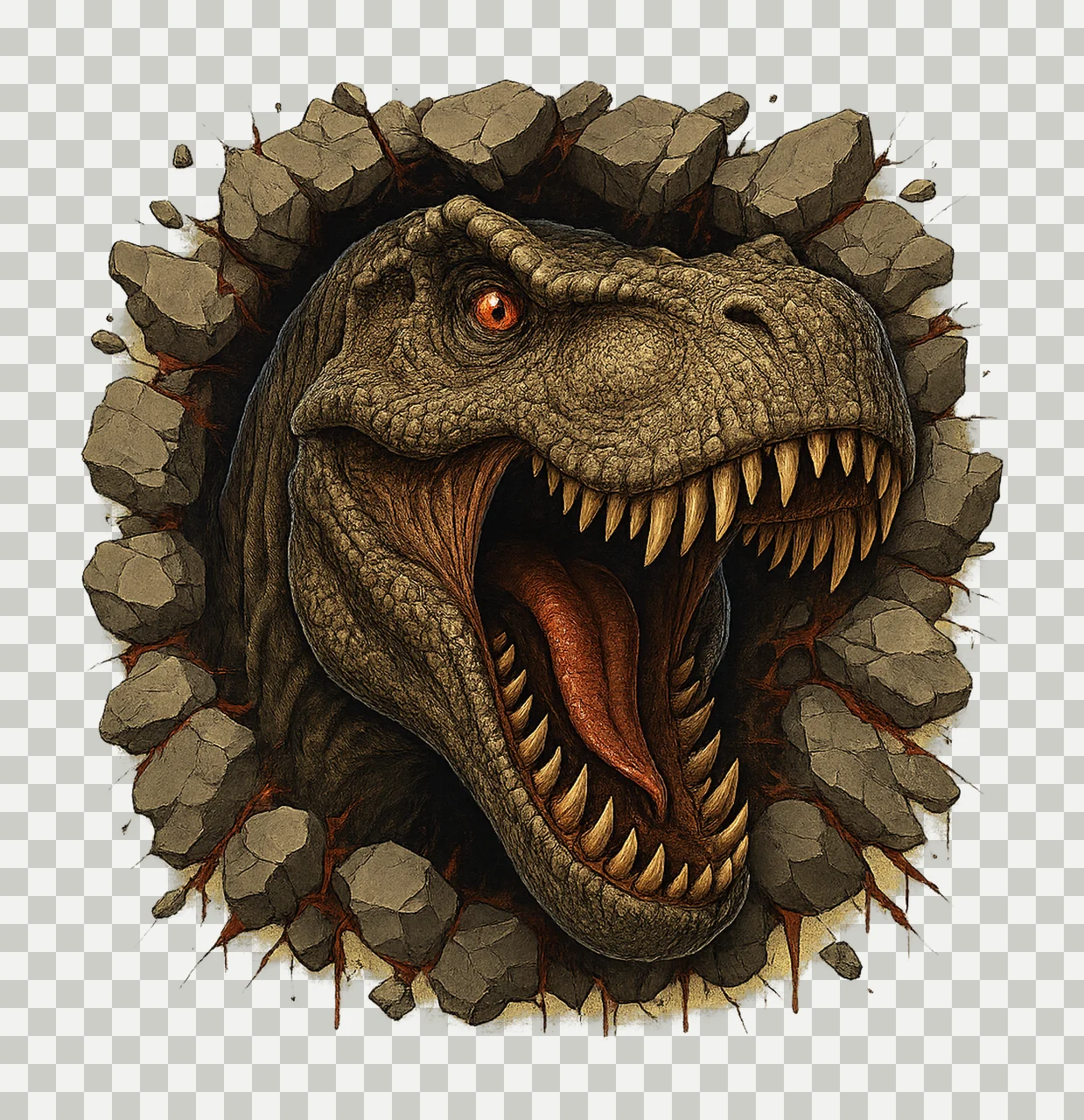 Rex Head for Sublimation Funny Dinosaur Artwork Rex Playing transparency and detail preview thumbnail