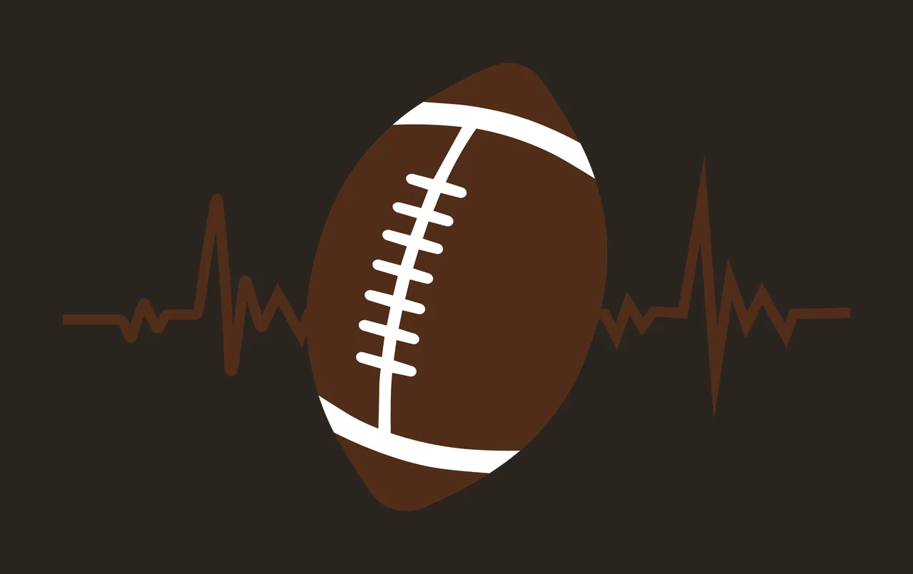 Football Heartbeat Pulse Line Graphic contrast preview thumbnail