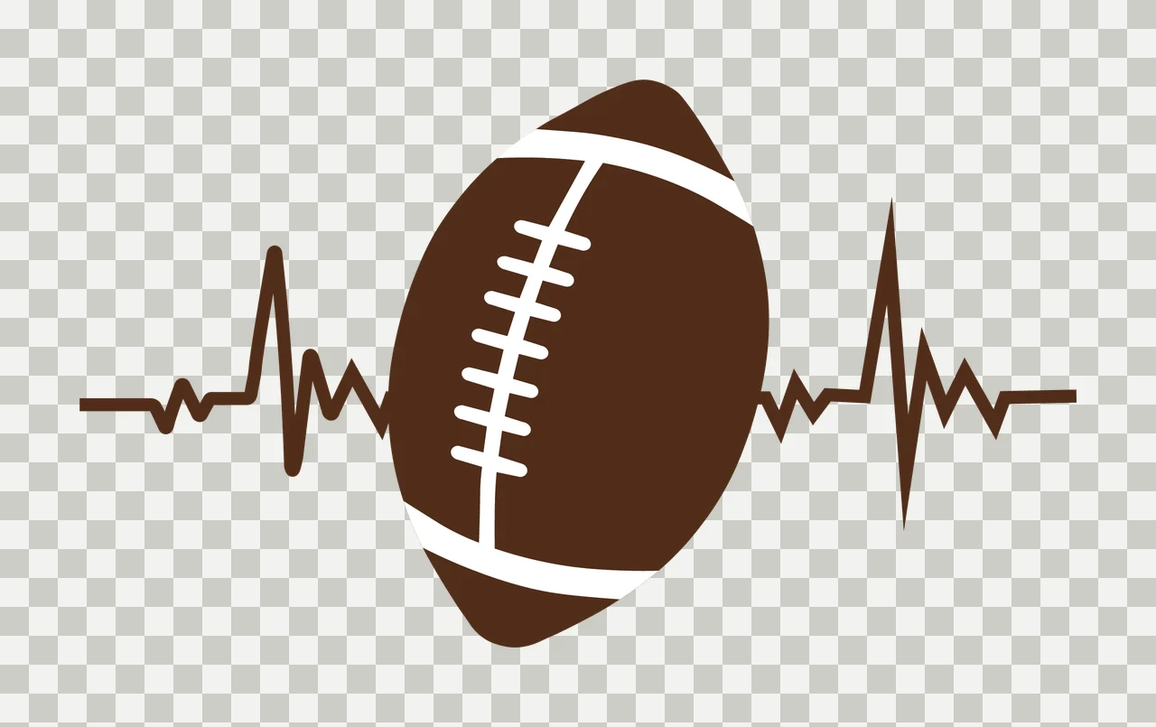 Football Heartbeat Pulse Line Graphic transparency and detail preview thumbnail
