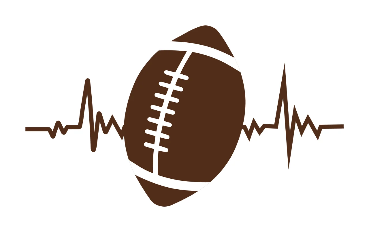 Football Heartbeat Pulse Line Graphic