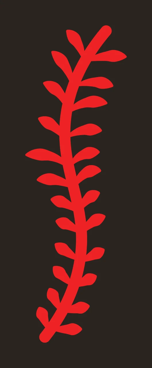 Curved Vertical Stem With Symmetrical Leaves In Black plant contrast preview thumbnail