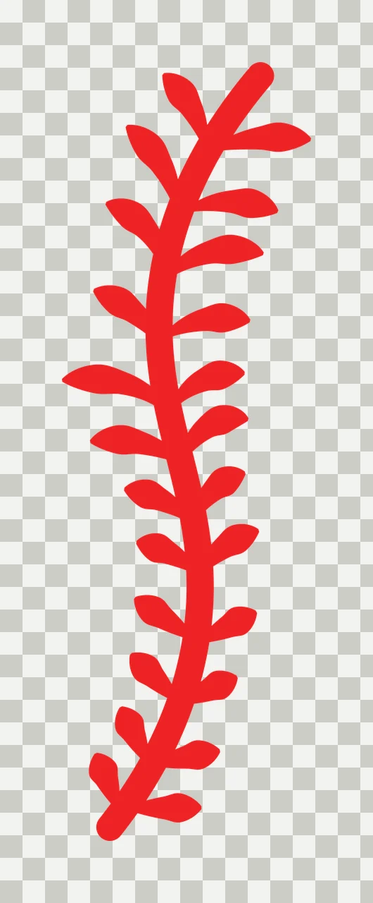Curved Vertical Stem With Symmetrical Leaves In Black plant transparency and detail preview thumbnail