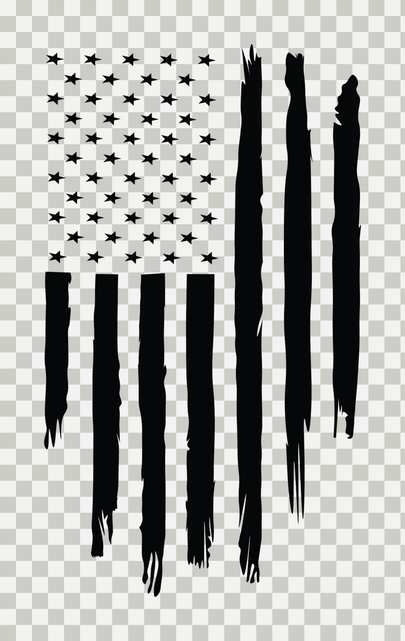Flag Stars American With Vertical Distressed Stripes silhouette transparency and detail preview thumbnail