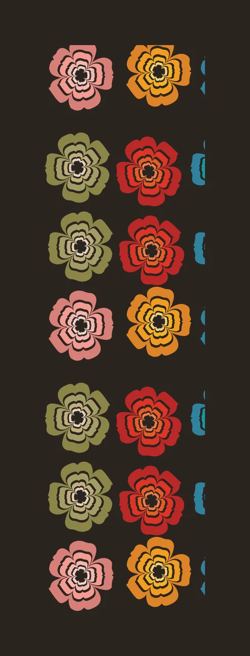 Vertical Columns Of Layered Flower Silhouettes aligning ornamental contrast preview thumbnail