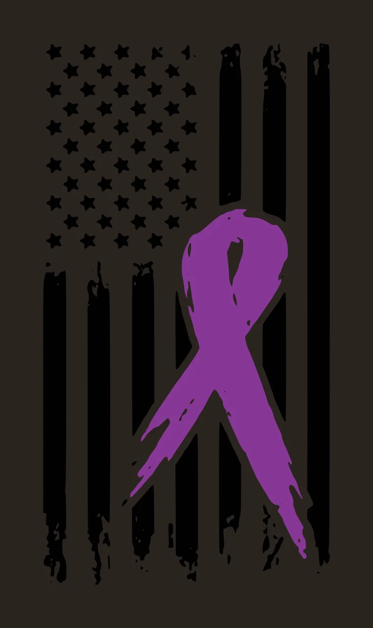 Awareness Distressed American Flag Ribbon Graphic overlaid Variation contrast preview thumbnail