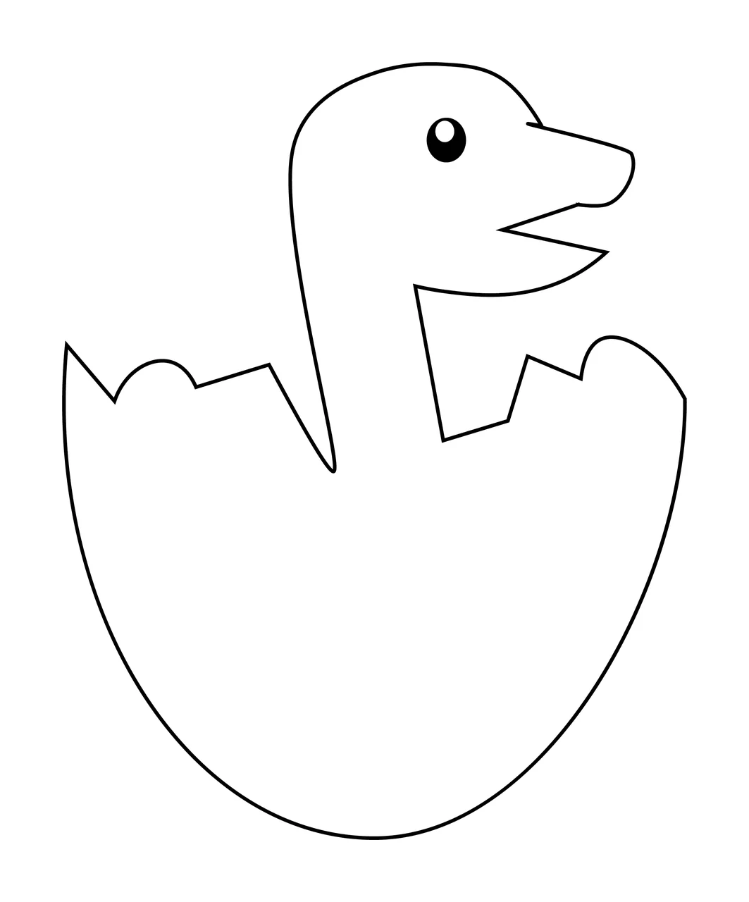 Baby Ducking Hatching From Egg Outline duckling eye line drawing
