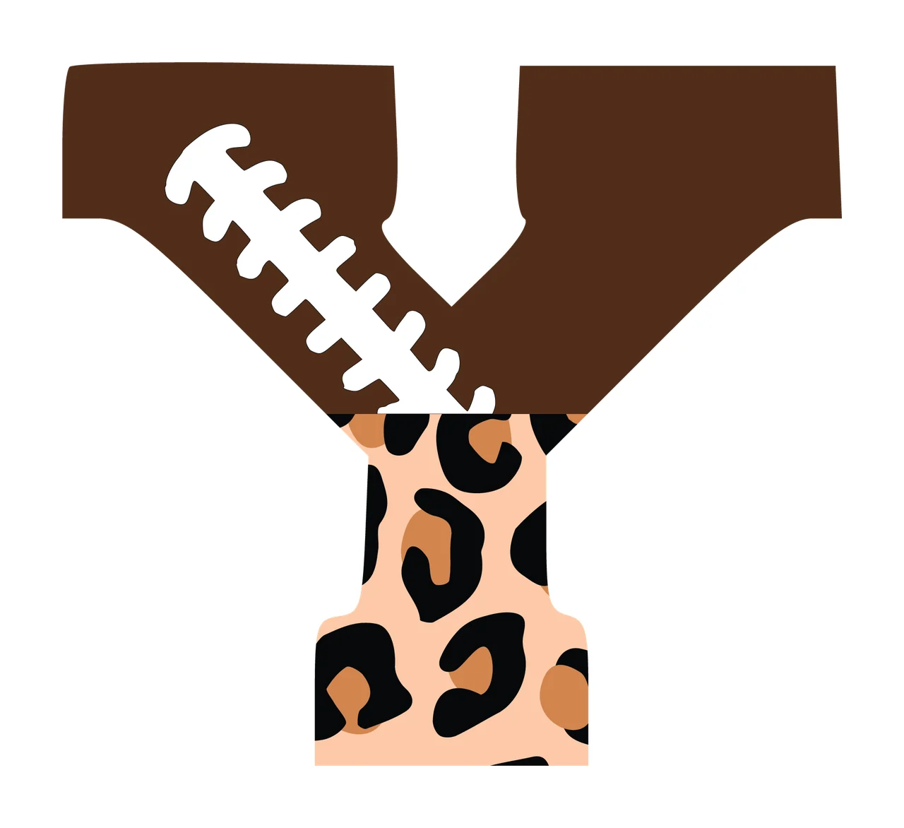 Football Font Half Leopard Character 16 american gridiron touchdown