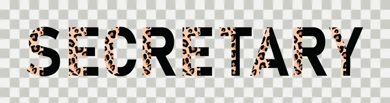 Secretary Bold Black Text Graphic typographic white typography transparency and detail preview thumbnail