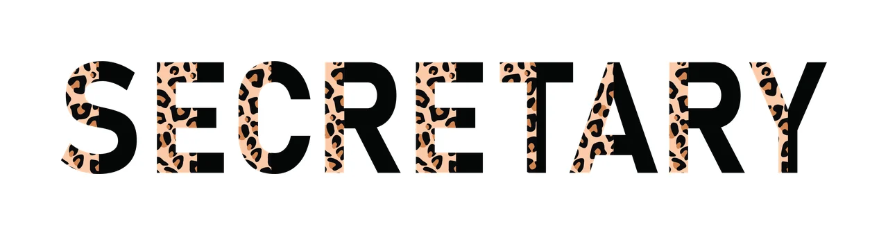 Secretary Bold Black Text Graphic typographic white typography