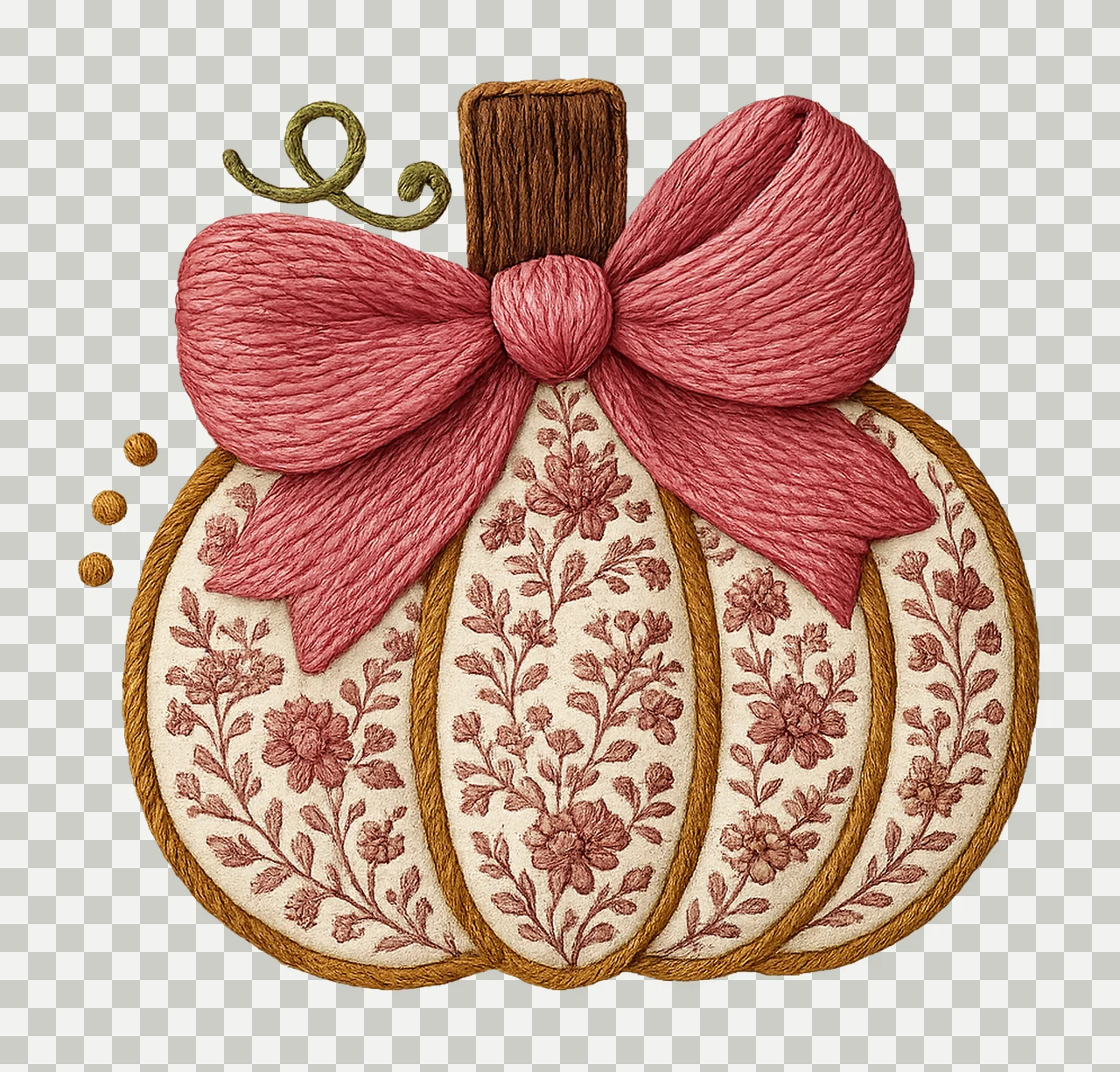 Grandmillennial Yarn Pumpkin Grandmillennial Coquette Fall transparency and detail preview thumbnail