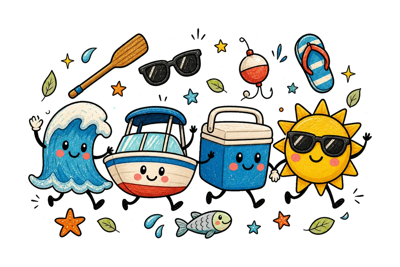 lake life summer 01 walking lineup sublimation instant shirt