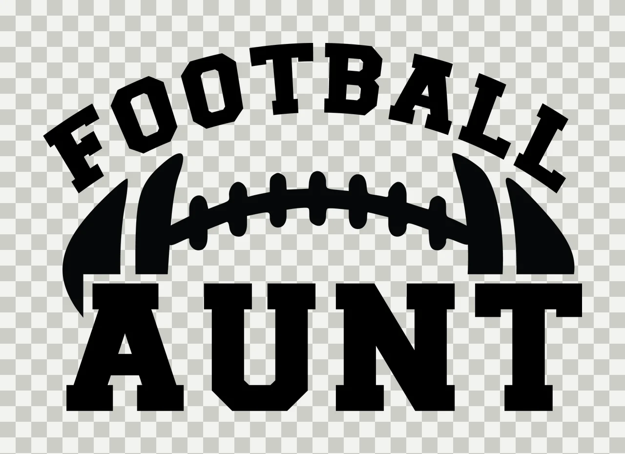 Football Aunt And The Word In Bold Black typographic white transparency and detail preview thumbnail