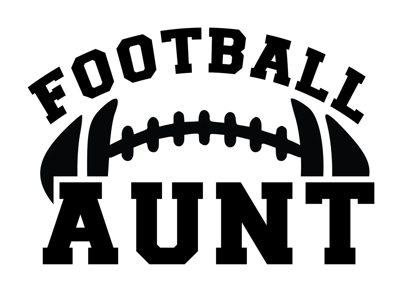 Football Aunt And The Word In Bold Black typographic white
