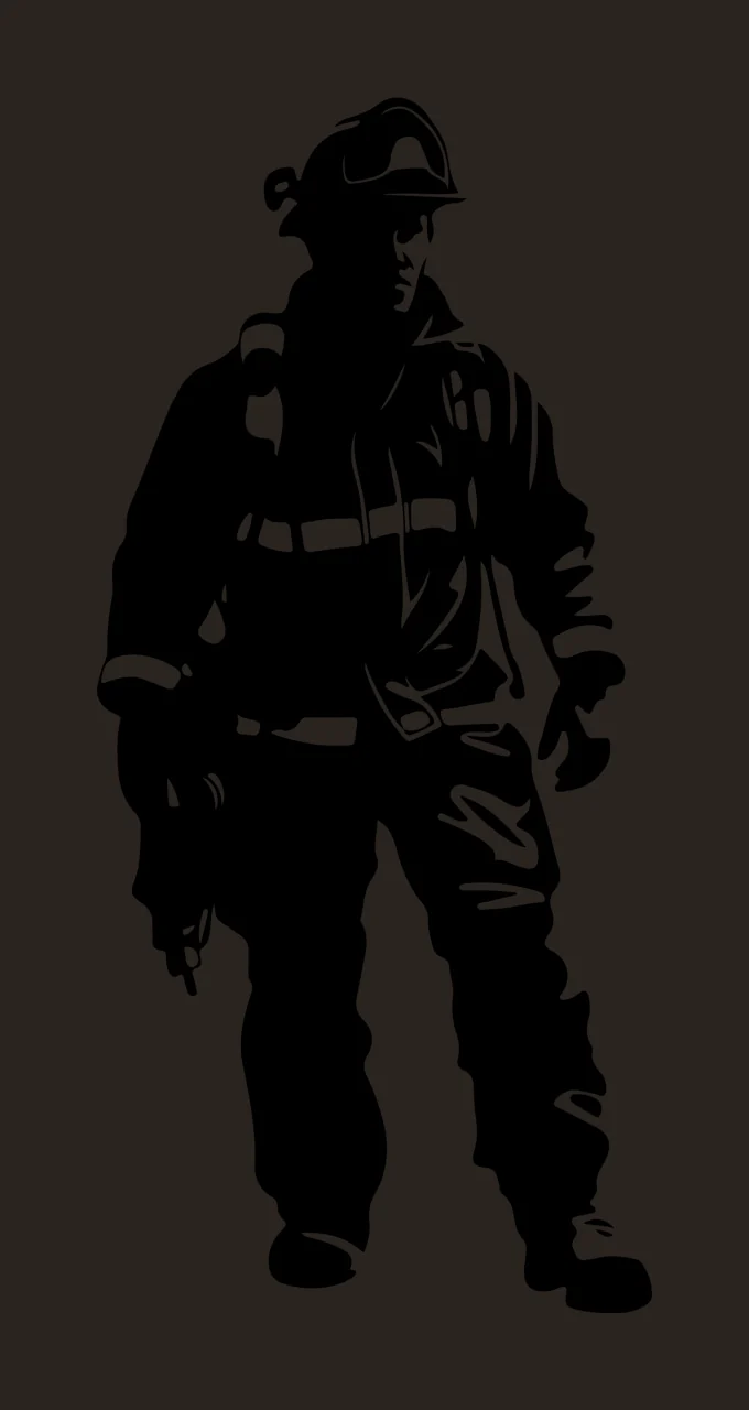 Standing Person In Firefighter Gear helmet protective boots contrast preview thumbnail