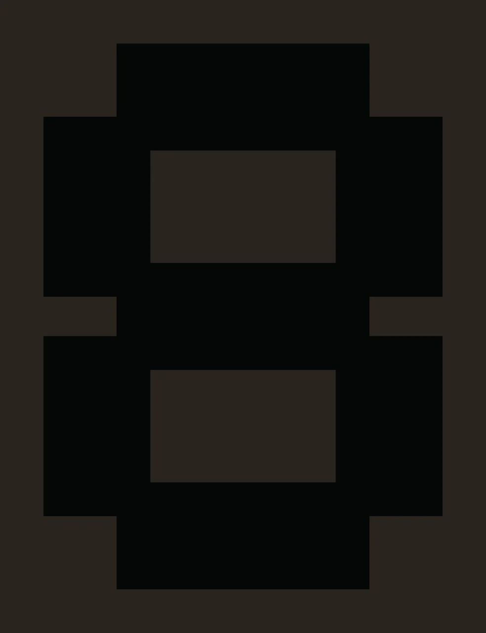 Number 8 Pixel Art Style Black Numeral Eight white typography contrast preview thumbnail