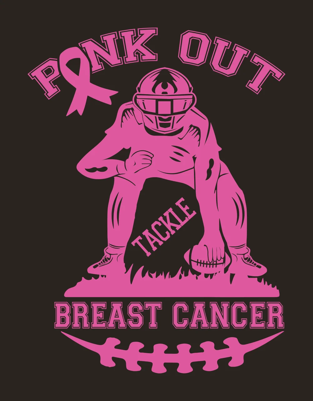 Cancer Football Plus awareness ribbon survivor hope Variation contrast preview thumbnail