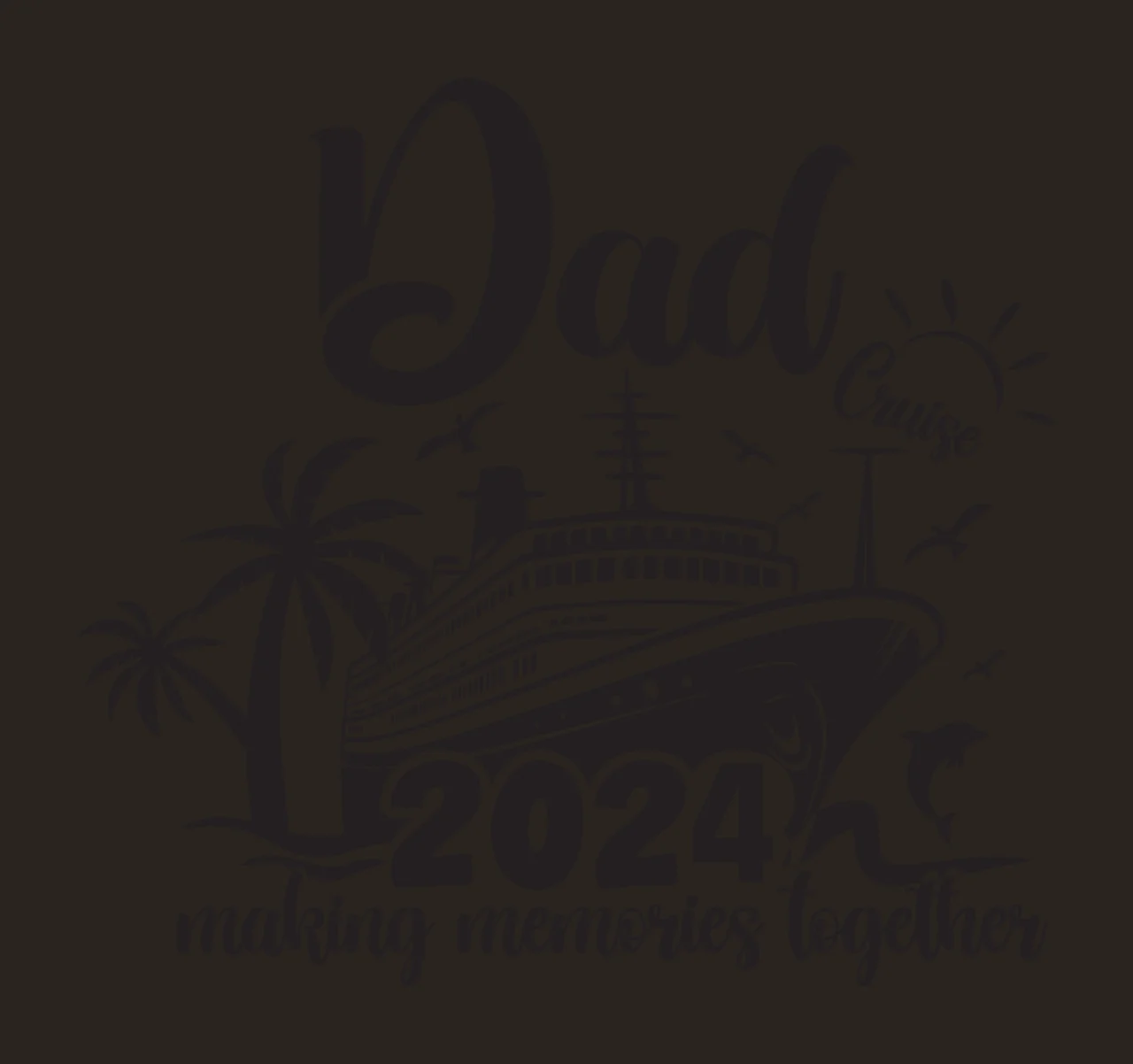 Cruise Ship Illustration cruising palm trees birds sun Variation contrast preview thumbnail
