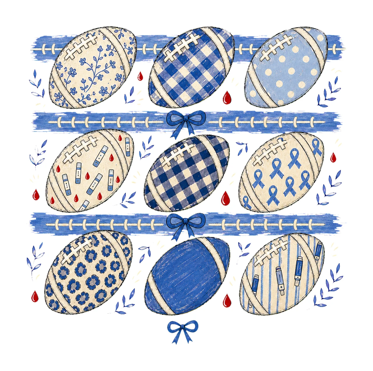 Nine Football Diabetes Awareness Patterns Variation A