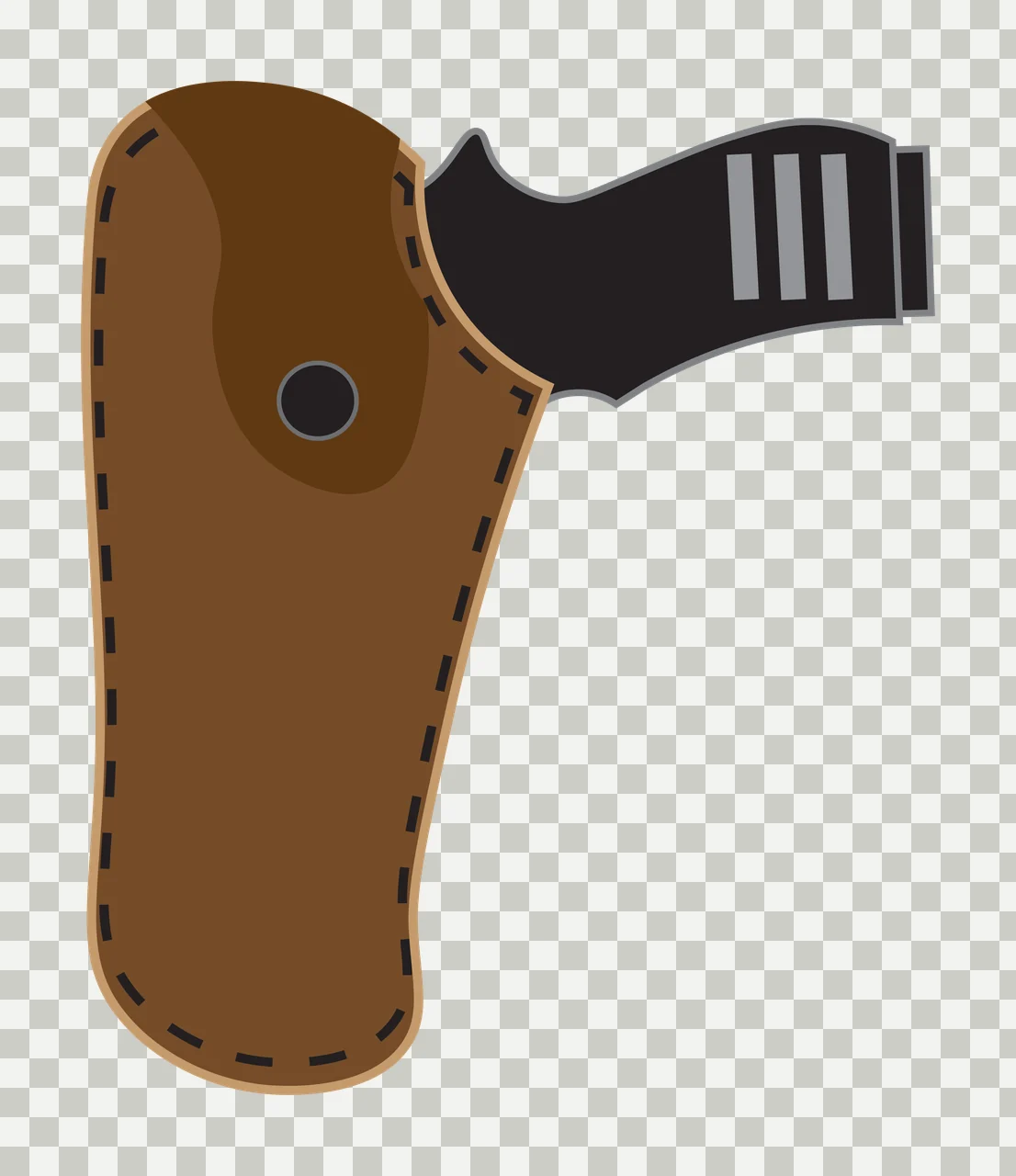 Black Silhouette Of A Handgun In Simple Holster white weapon transparency and detail preview thumbnail
