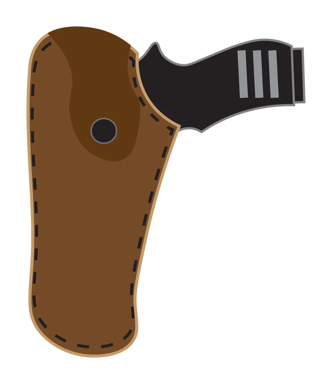 Black Silhouette Of A Handgun In Simple Holster white weapon