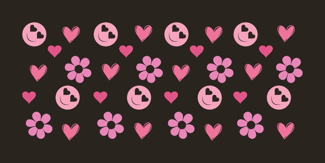 Can Glass Wrap Hearts Flowers And Circles Pattern filling heart contrast preview thumbnail