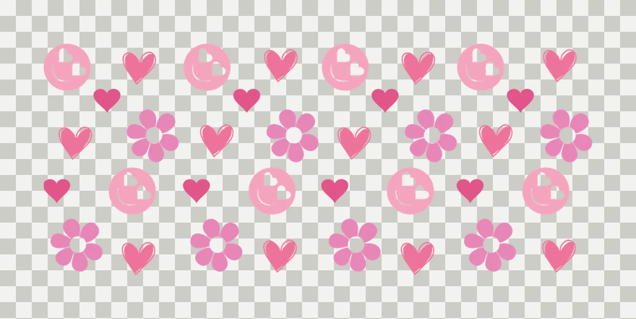 Can Glass Wrap Hearts Flowers And Circles Pattern filling heart transparency and detail preview thumbnail