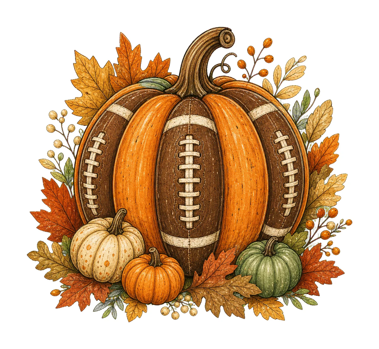 Football Fall Pumpkin Vintage Cozy Fall Shirt Variation D