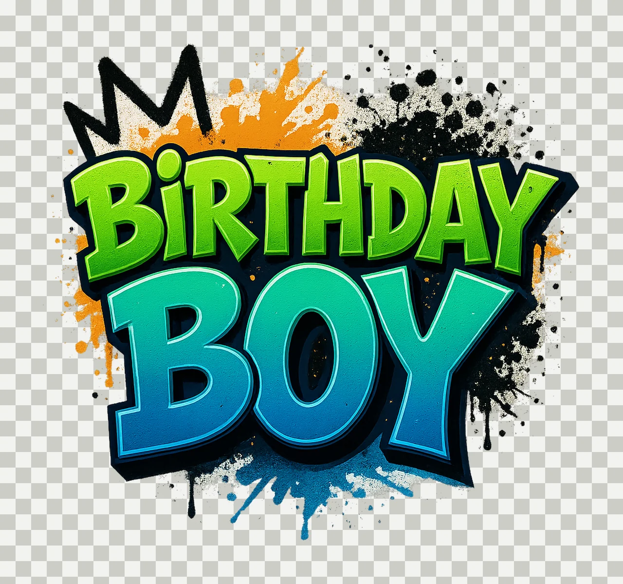 Birthday Boy Graffiti Design Sublimation Art Graffiti transparency and detail preview thumbnail