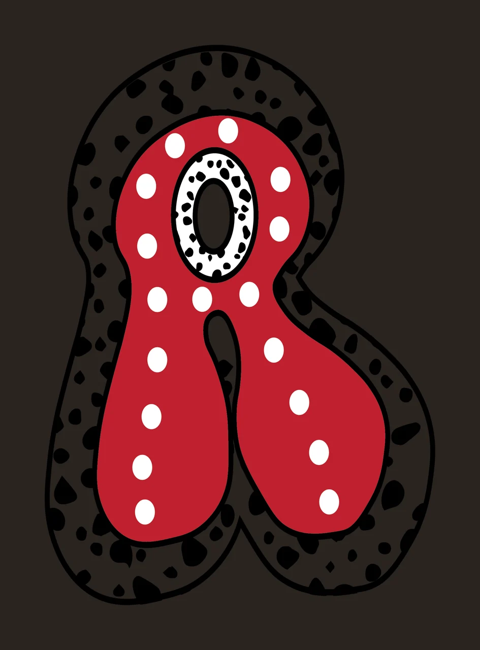 Dalmatian Dots Font Race Doodle Character 32 racing checkered flag contrast preview thumbnail